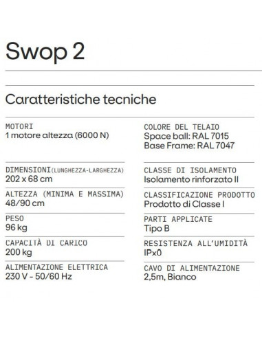 Lettino elettrico Naggura Swop 2